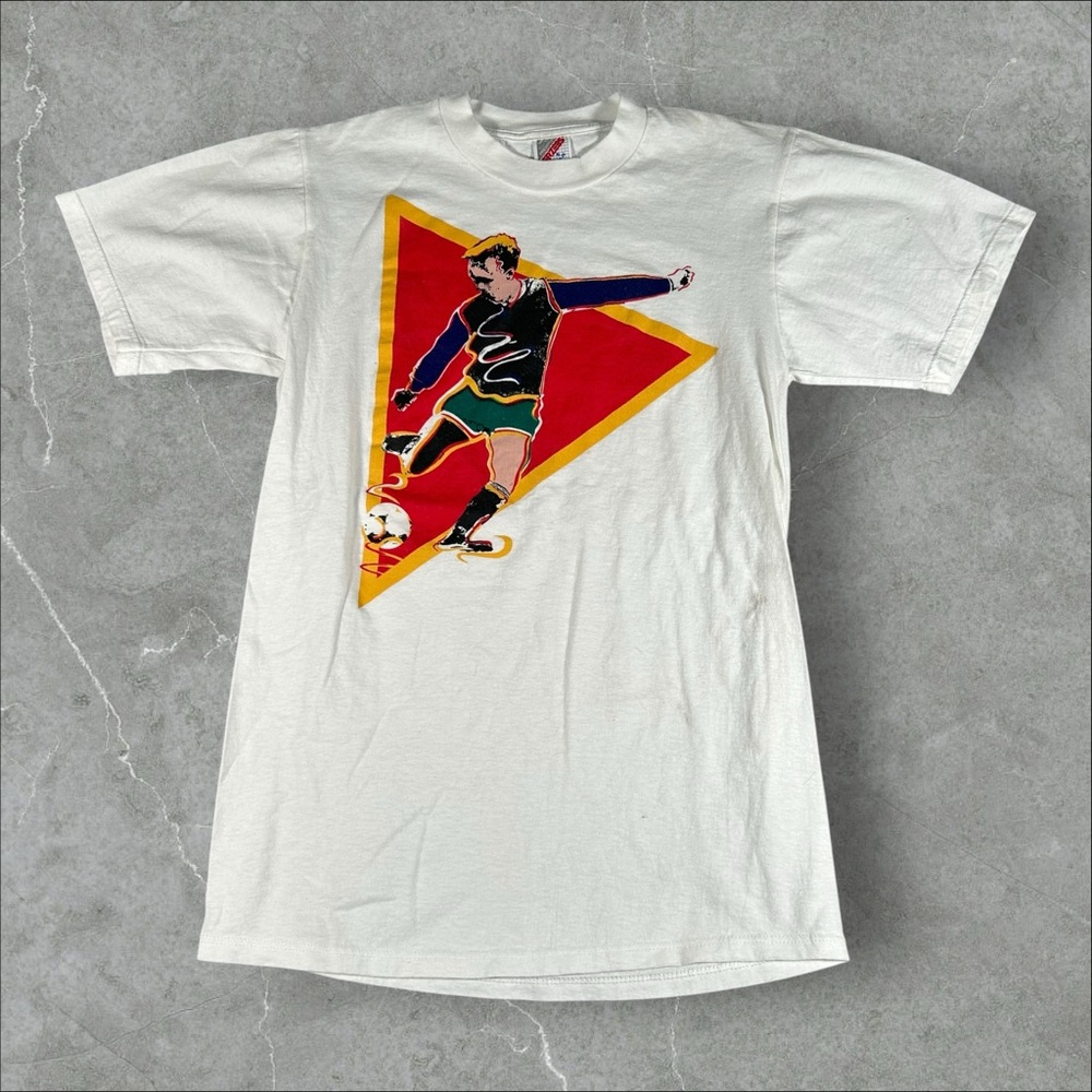 Vintage World Cup Soccer Shirt Mens Small White 90s Fifa Rare‎ Sportswear Casual